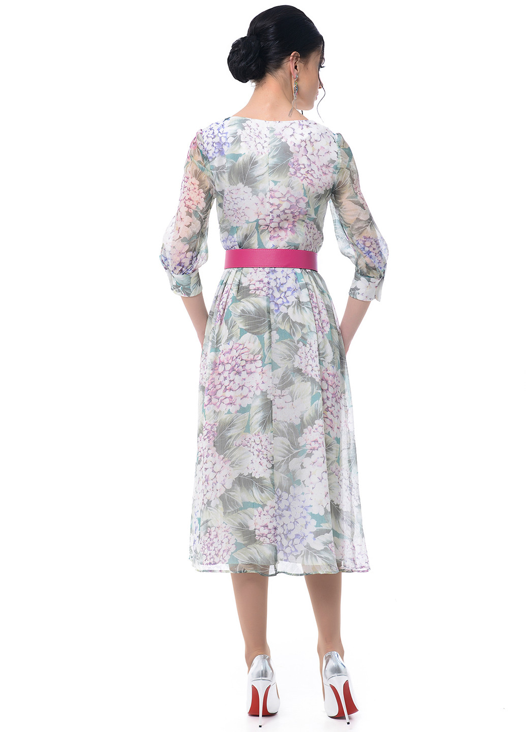 Комбинированное коктейльное платье Iren Klairie с цветочным принтом