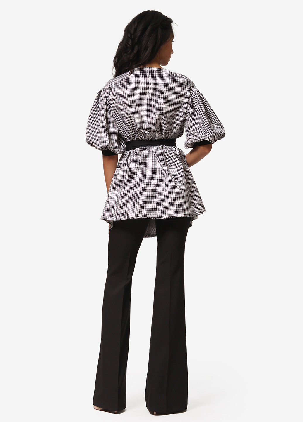 Черный демисезонный комплект (блуза, брюки) FEM