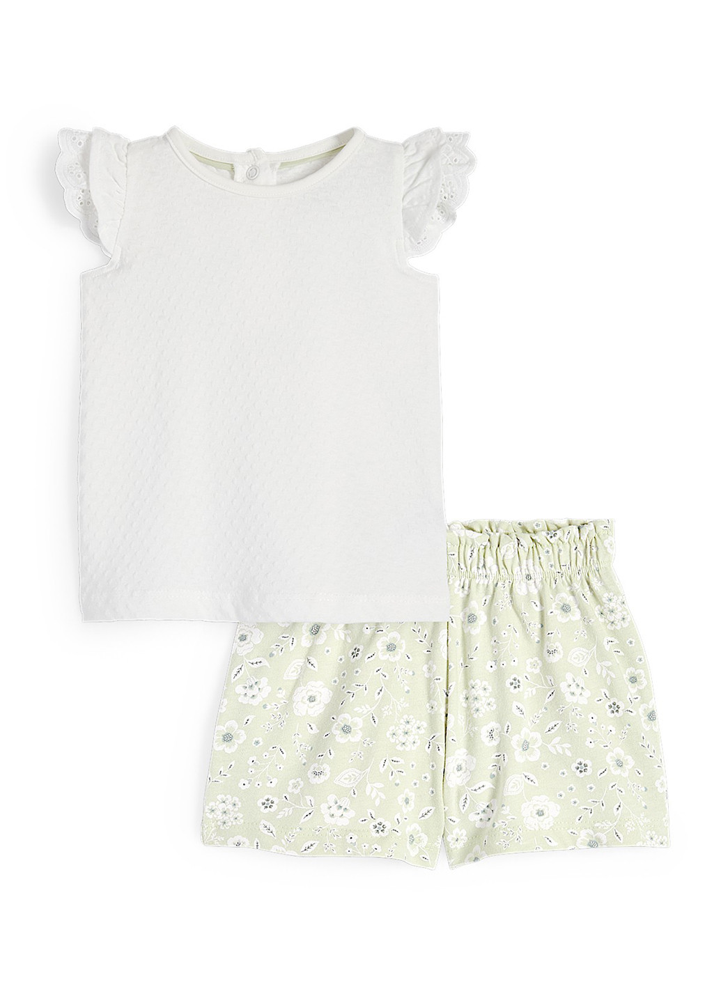 Белый летний комплект (футболка, шорты) C&A