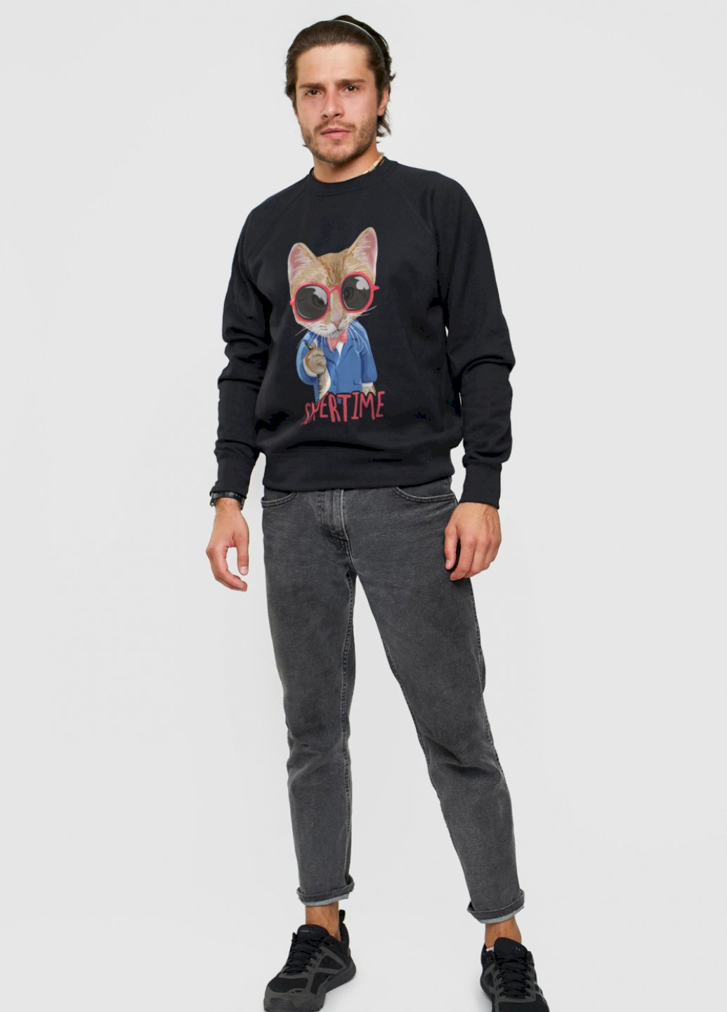 Черный свитшот мужской YAPPI рисунок (251424337)