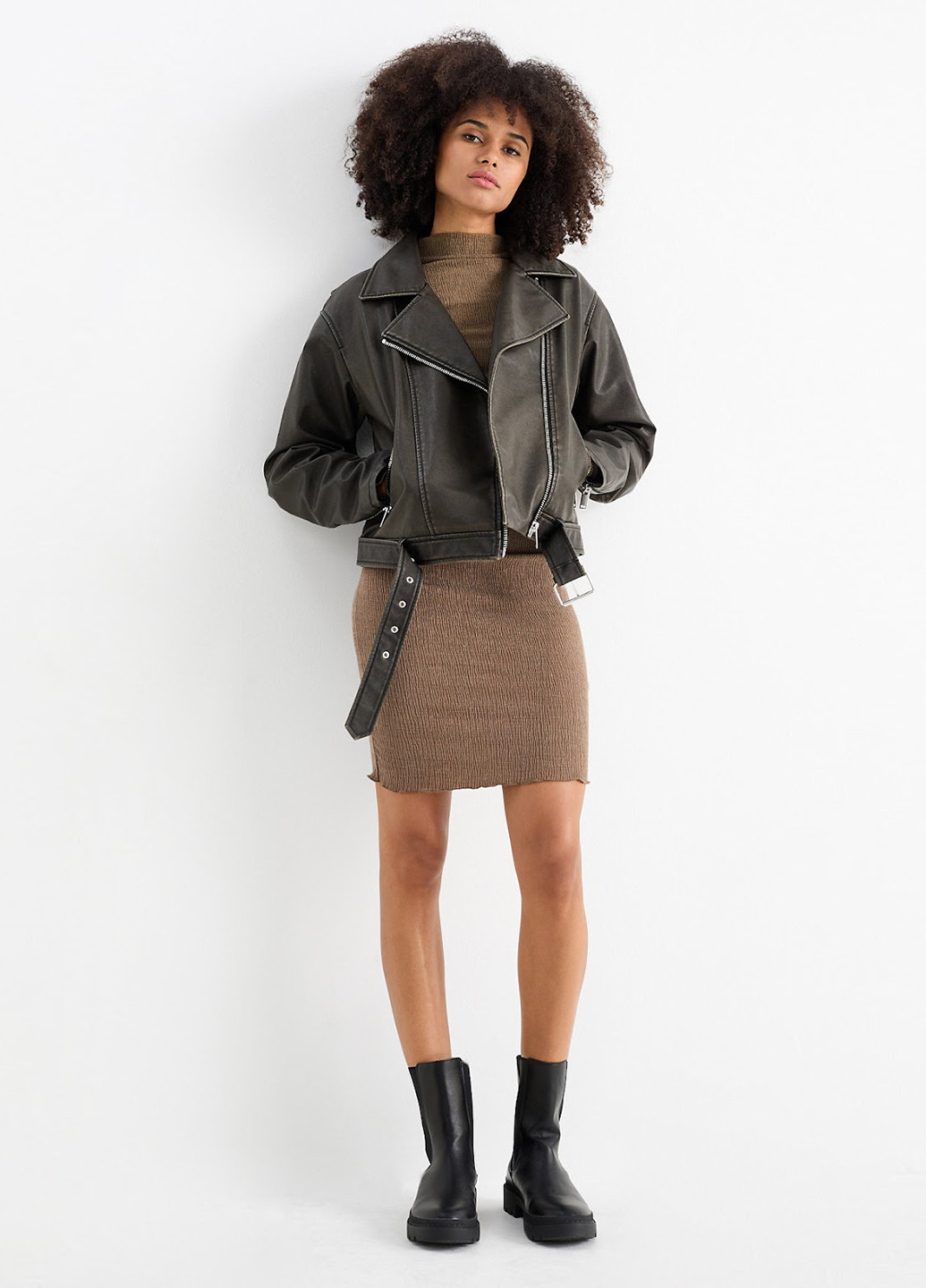 Темно-бежева кежуал сукня C&A меланжева