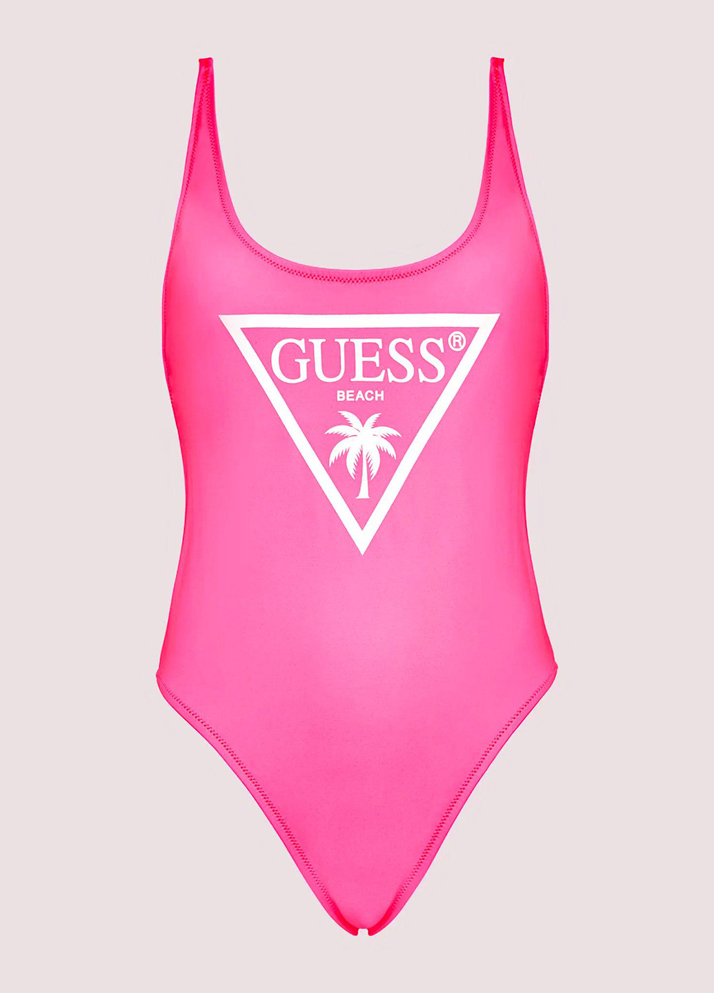 Розовый летний купальник слитный Guess