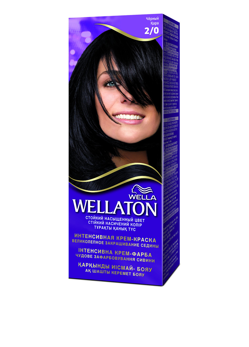 Крем-фарба для волосся стійка №2 / 0 Чорний Wellaton (17071513)