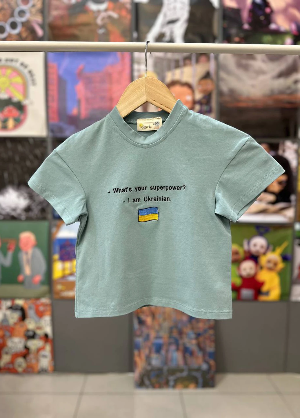 Сіро-зелена літня футболка Naiznanku