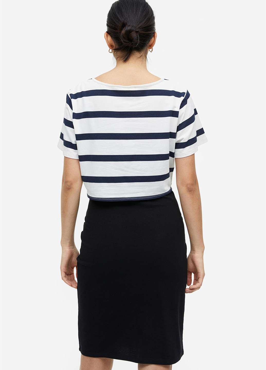 Комбинированное кэжуал платье для беременных H&M в полоску