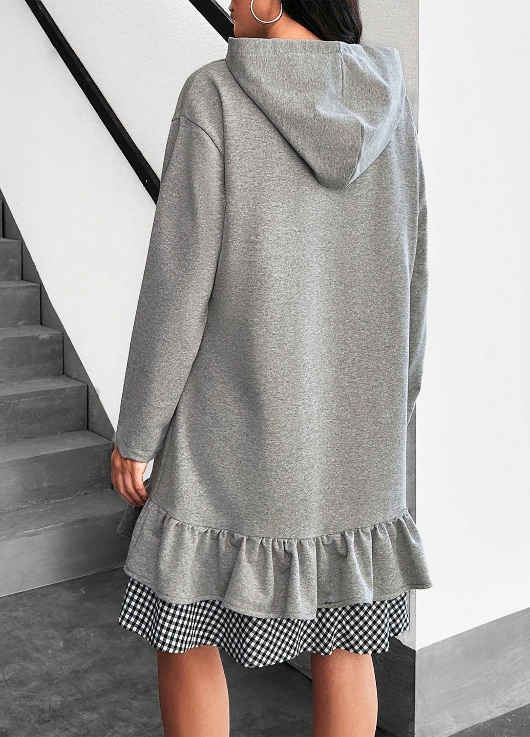 Світло-сіра кежуал сукня сукня-худі, а-силует SHEIN меланжева