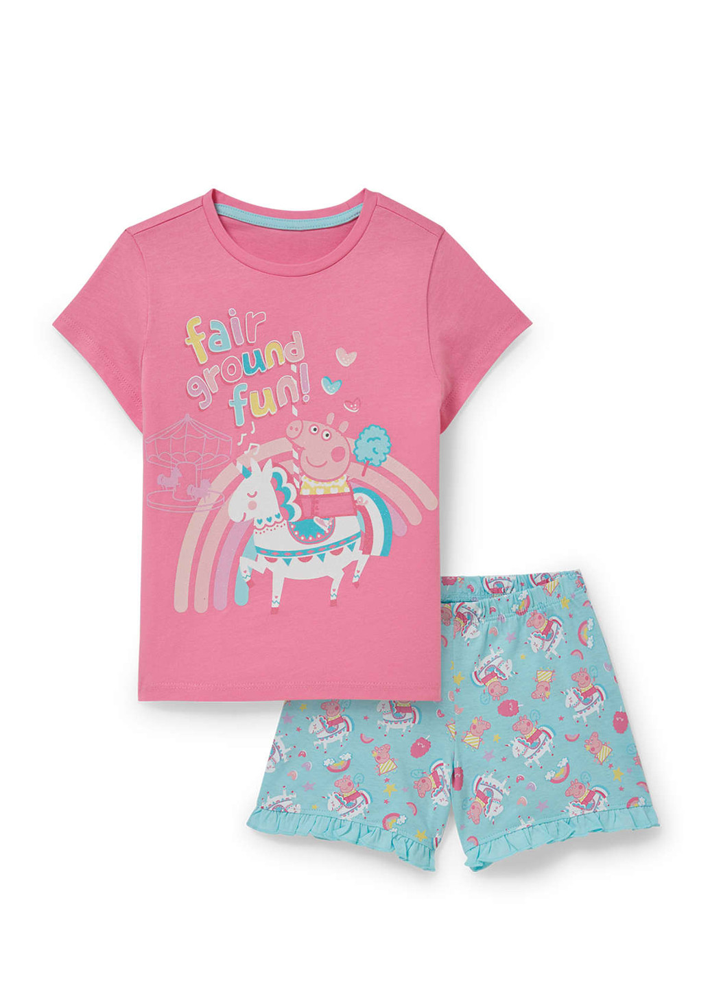 Розовый летний комплект (футболка, шорты) C&A