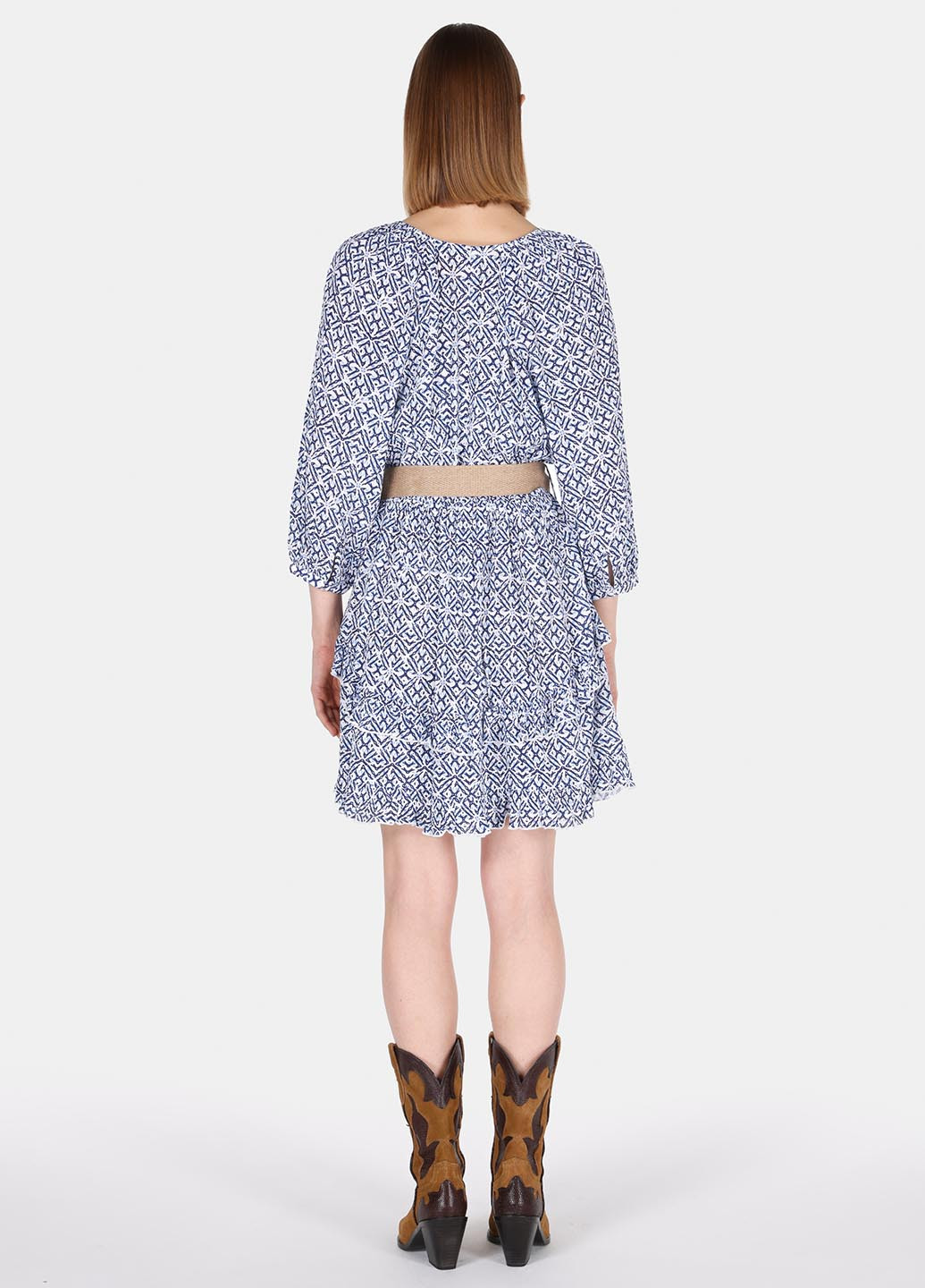 Синее кэжуал платье клеш Colin's с рисунком