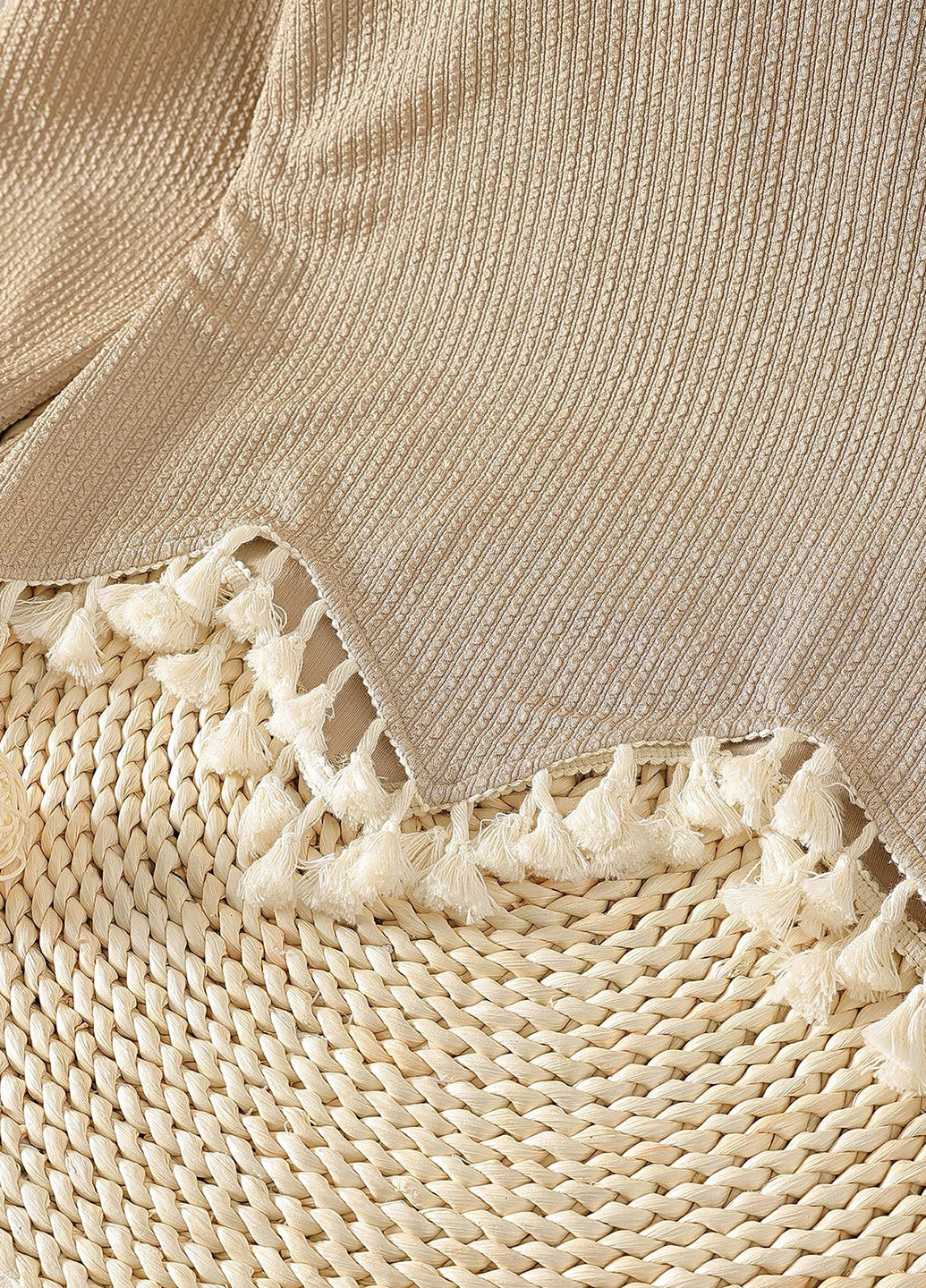 Бежевый демисезонный кэжуал лонгслив SHEIN однотонный