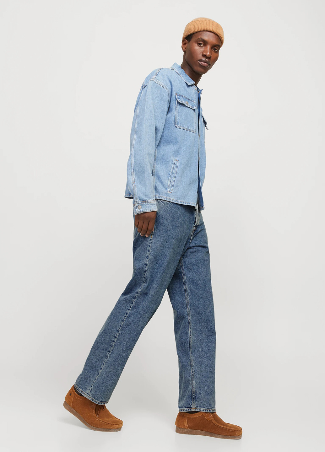 Голубые демисезонные прямые джинсы Jack & Jones