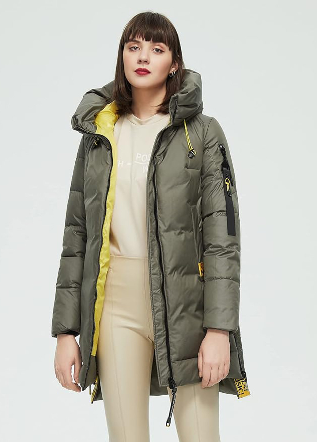 Оливкова зимня куртка HAILUOZI
