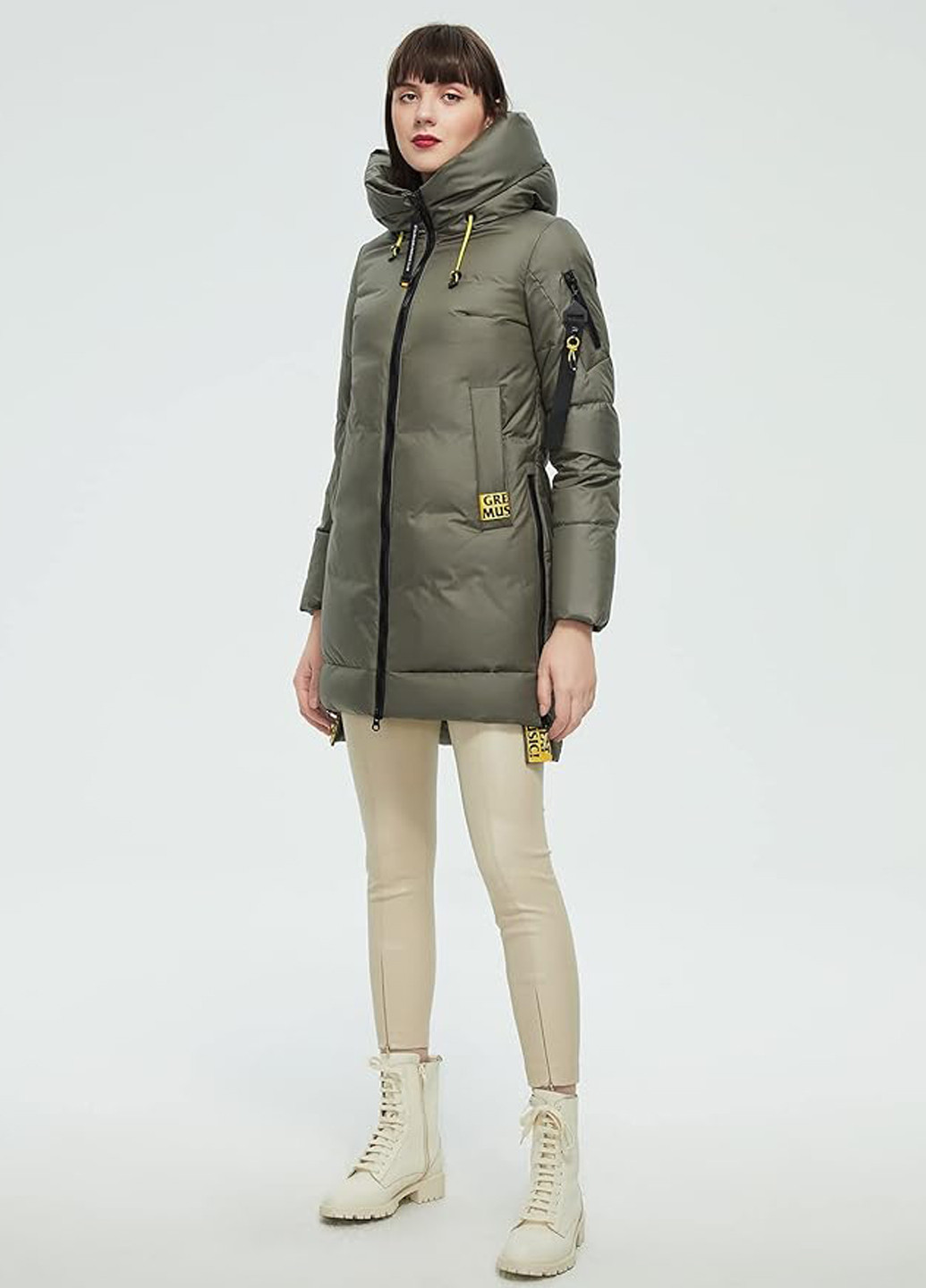 Оливкова зимня куртка HAILUOZI