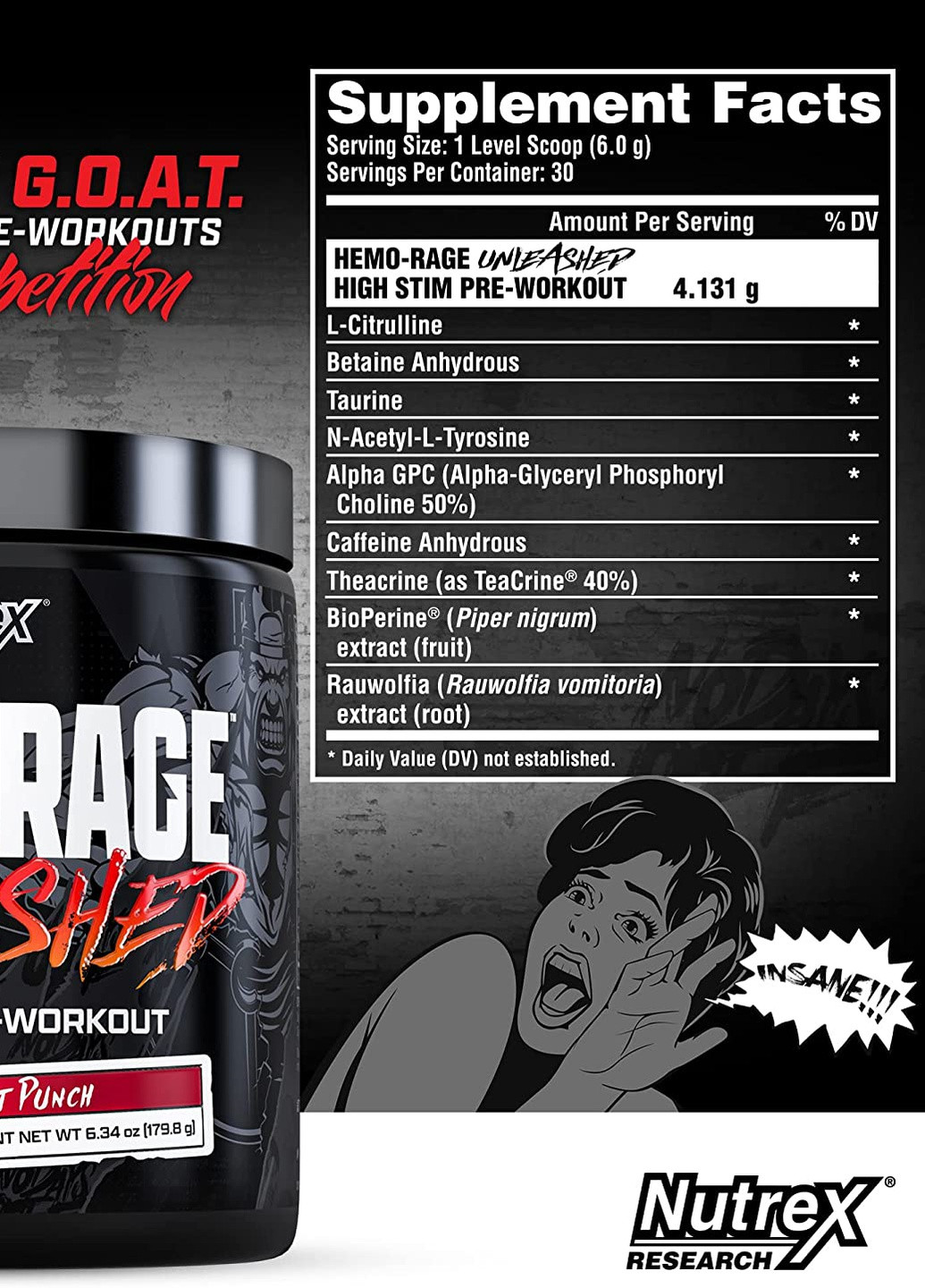 Предтренировочный комплекс Hemo Rage Black Ultra Concentrate 220g (Fruit Punch) Nutrex (254371750)