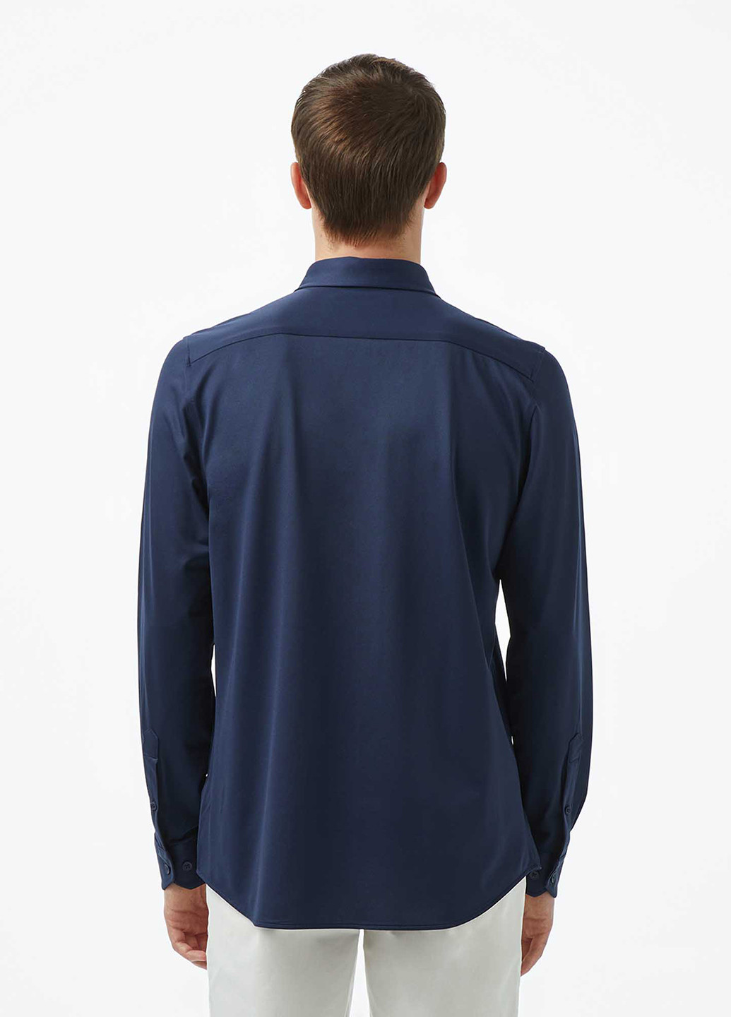 Индиго кэжуал рубашка однотонная Lacoste