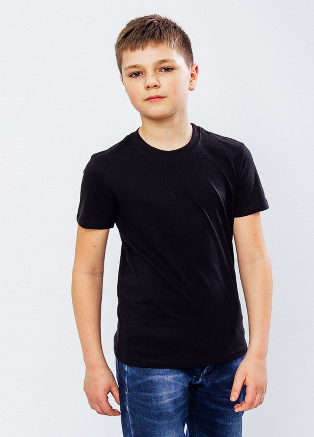 Чорна демісезонна футболка для хлопчика KINDER MODE