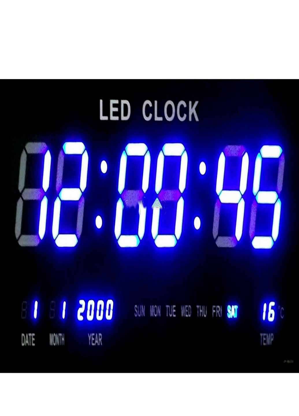 Настінний електронний годинник Led з підсвічуванням будильник з календарем і термометром (298746401) Синє підсвічування Francesco Marconi (204146838)