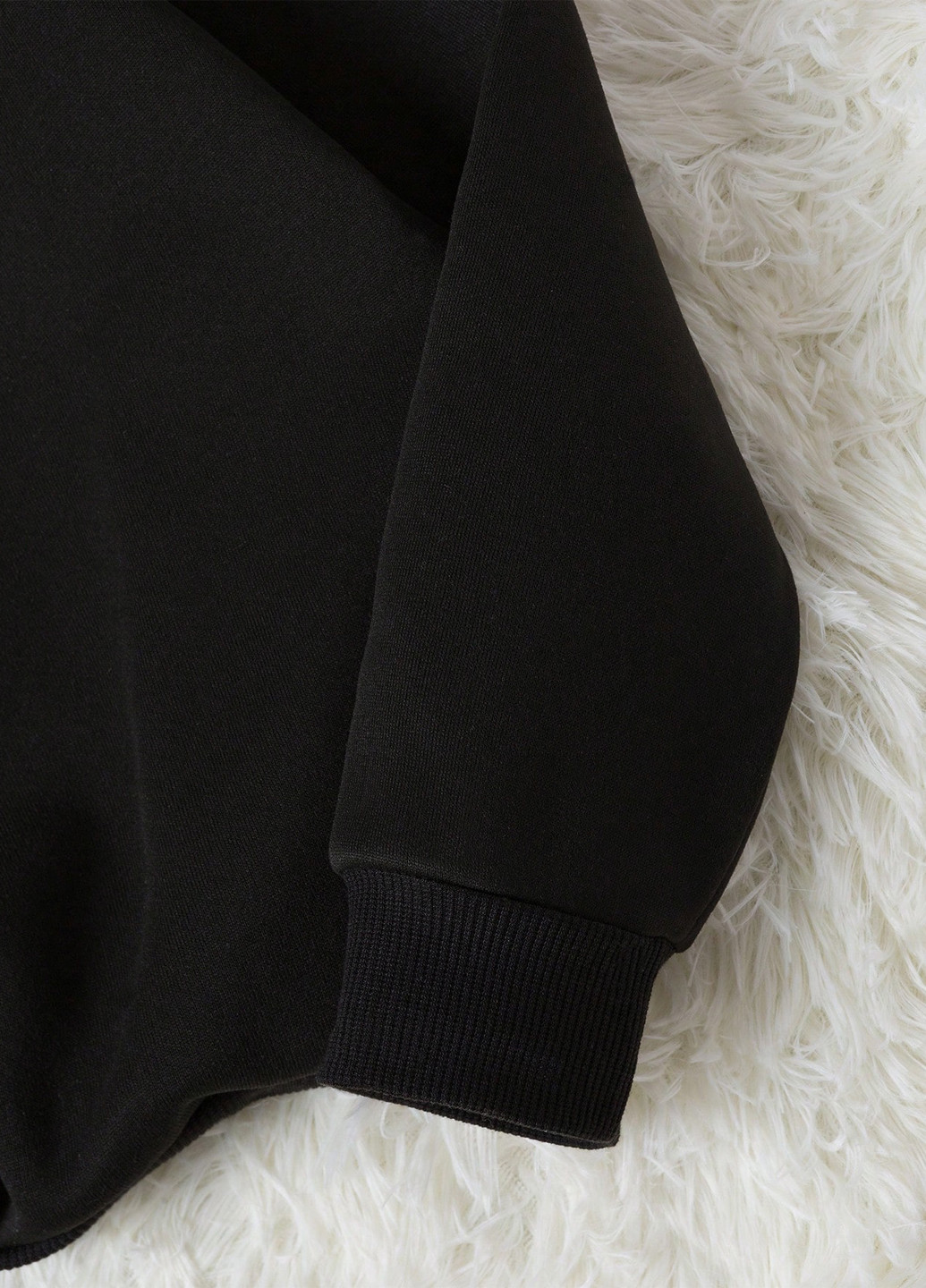 Чорний світшот SHEIN малюнок без декору (316481179)