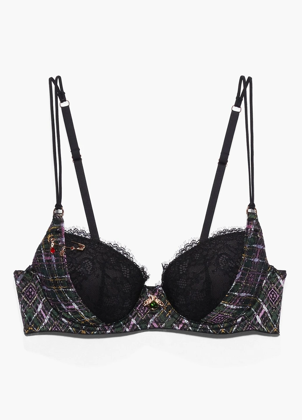 Чёрный балконет бюстгальтер Savage X Fenty с косточками вискоза