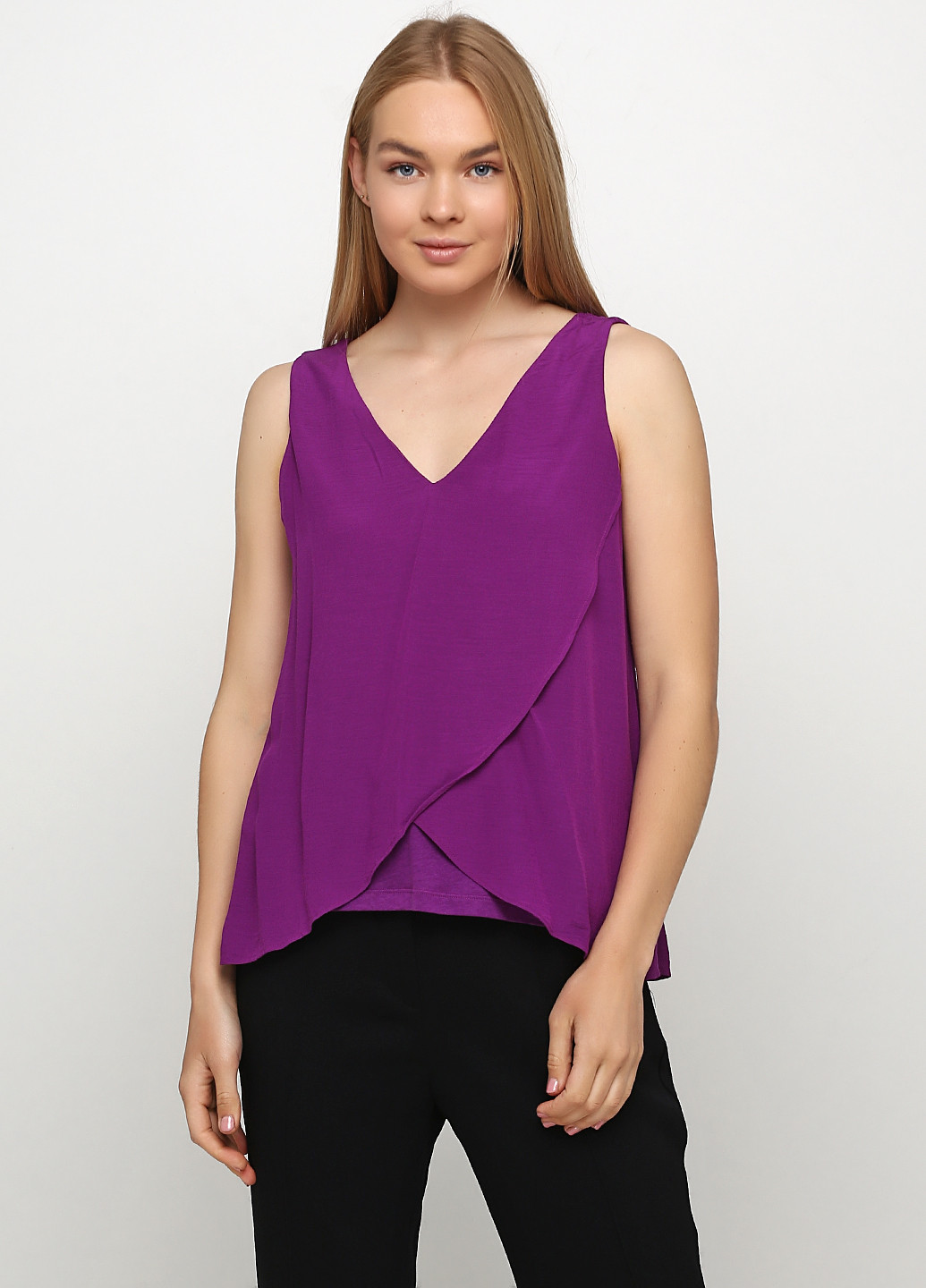 Фіолетова літня блуза Massimo Dutti