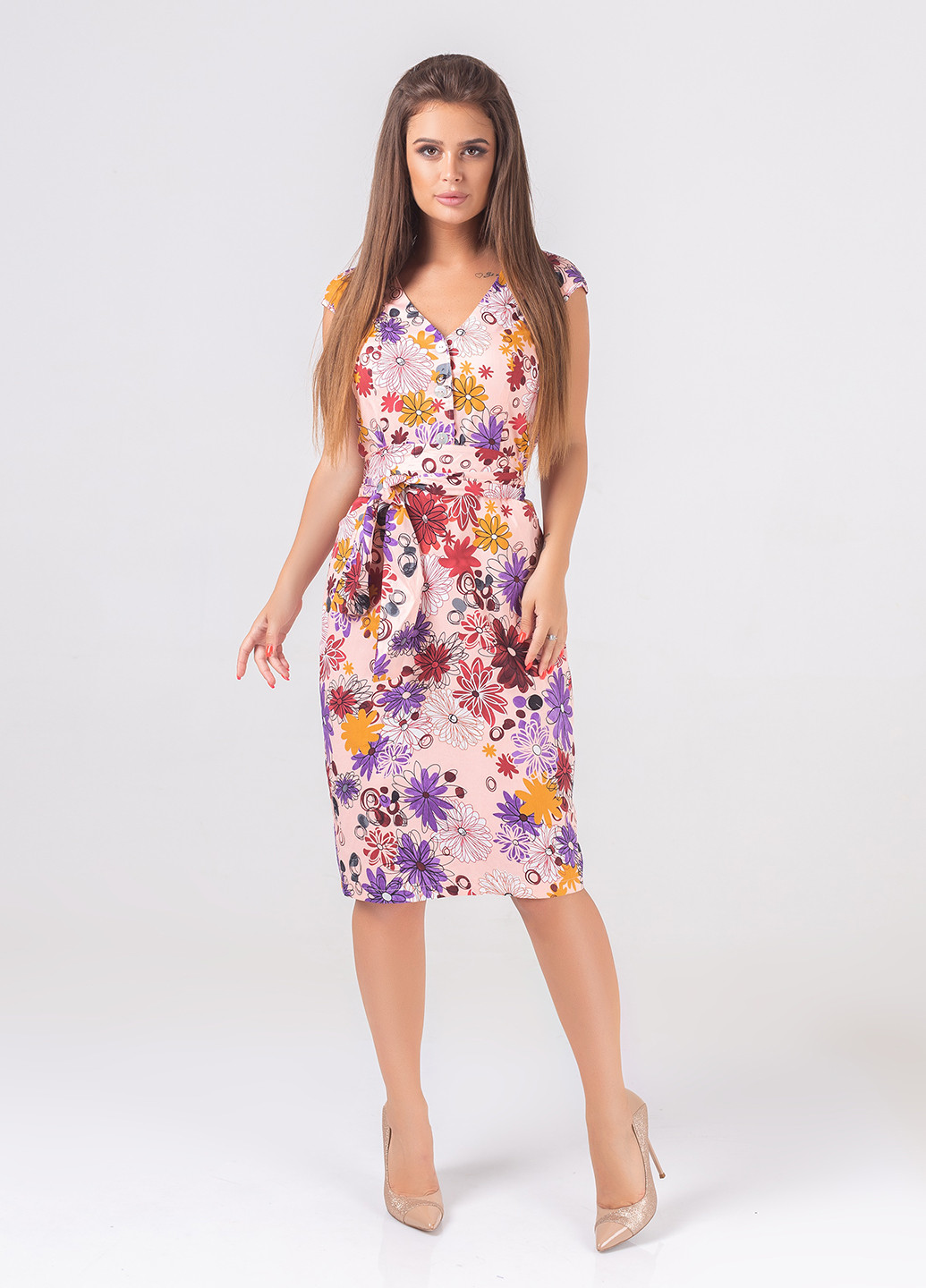 Фіолетова кежуал сукня Charm Collection з квітковим принтом