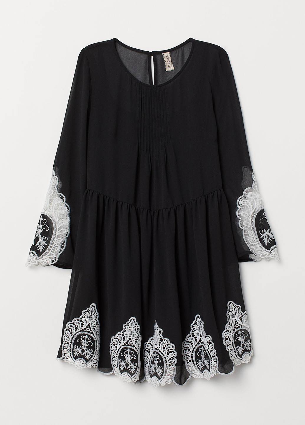 Черное кэжуал платье бандажное H&M однотонное