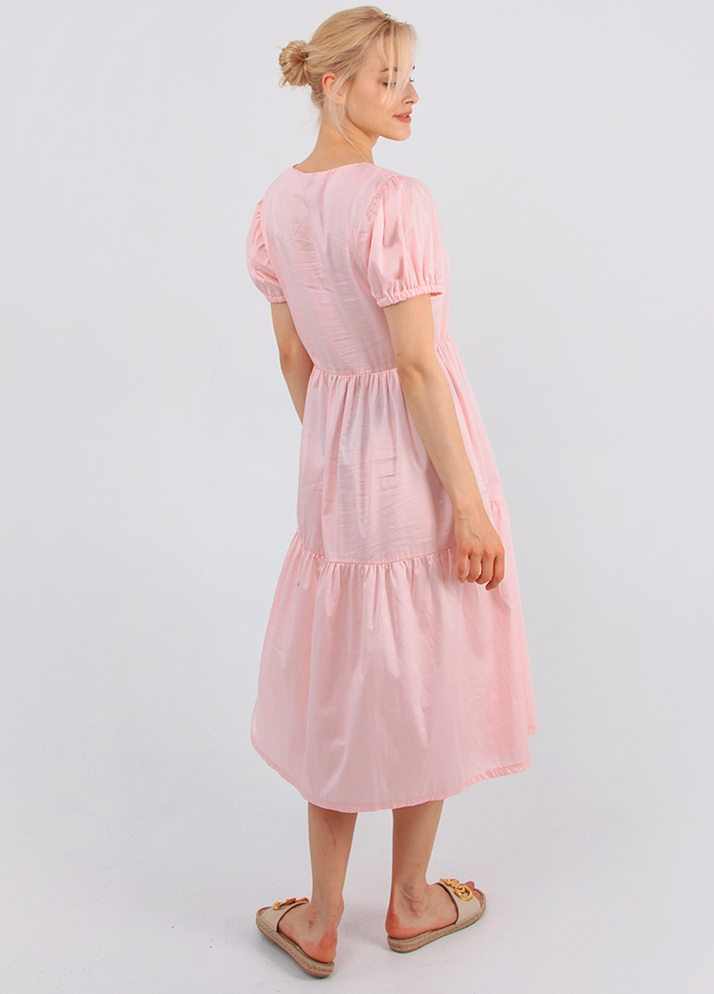 Світло-рожева кежуал сукня кльош Kristina Mamedova однотонна