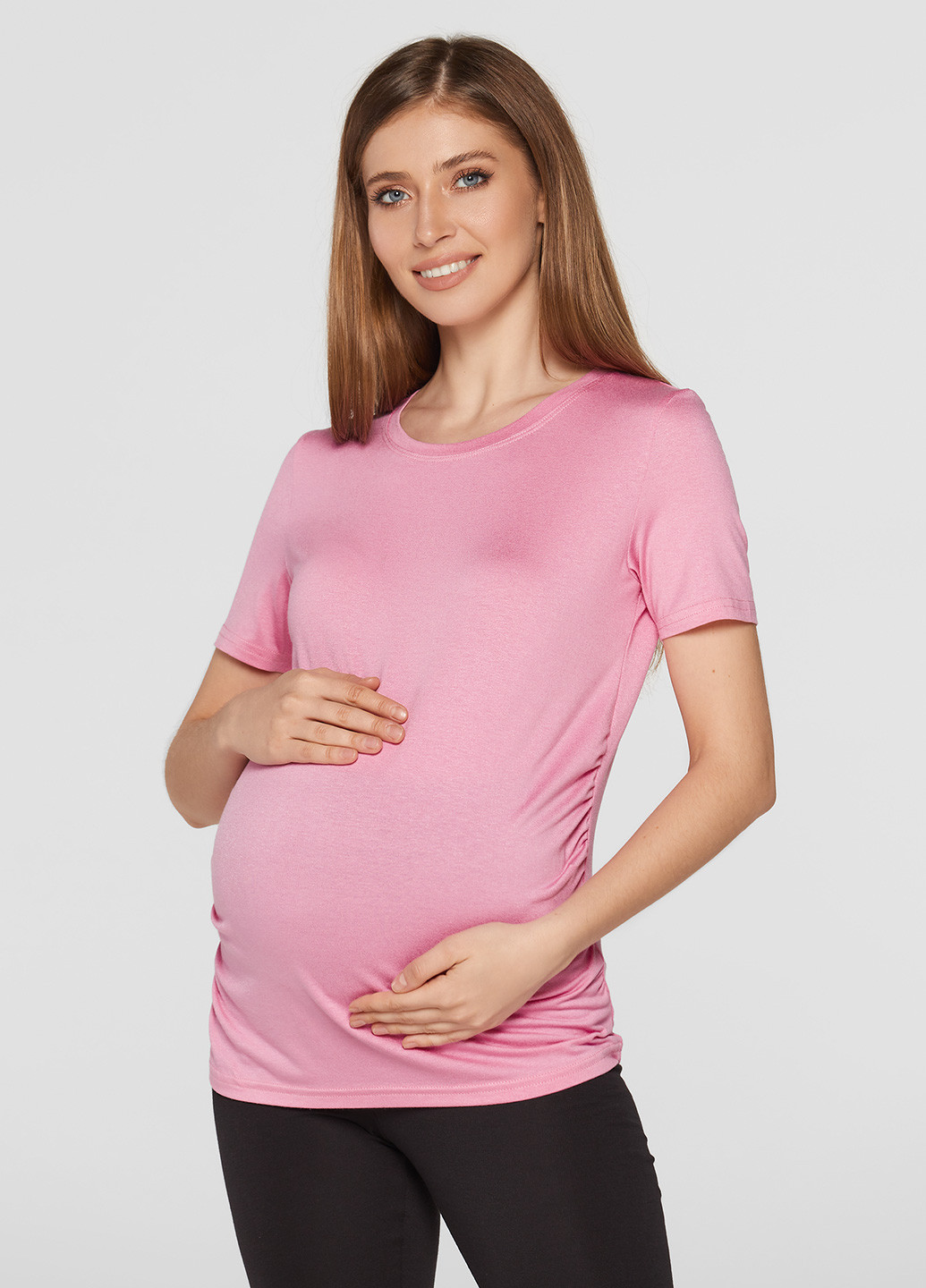 Розовая летняя футболка для беременных Lullababe