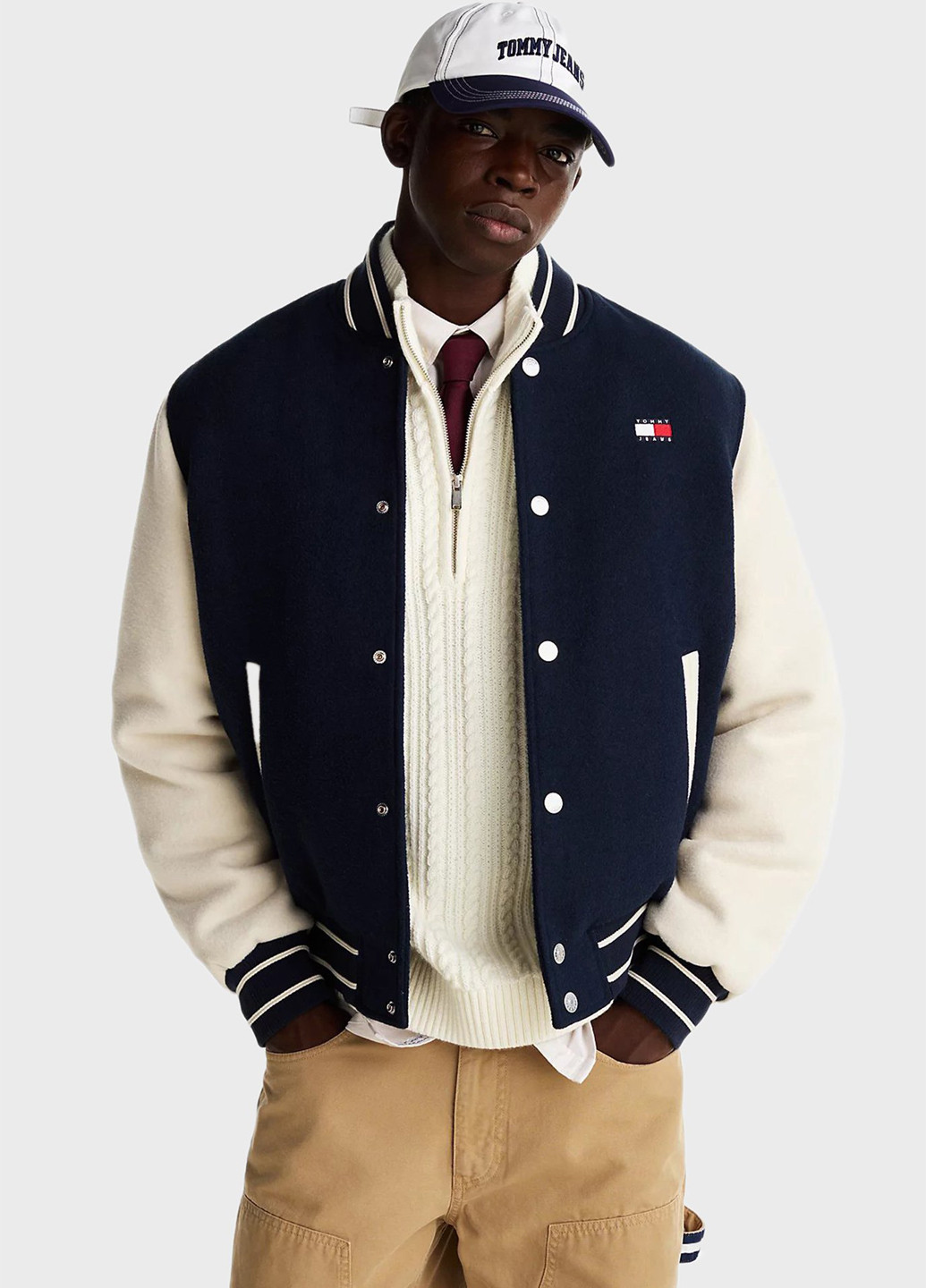 Бомбер Tommy Jeans бейсбольный на кнопках (347656216)