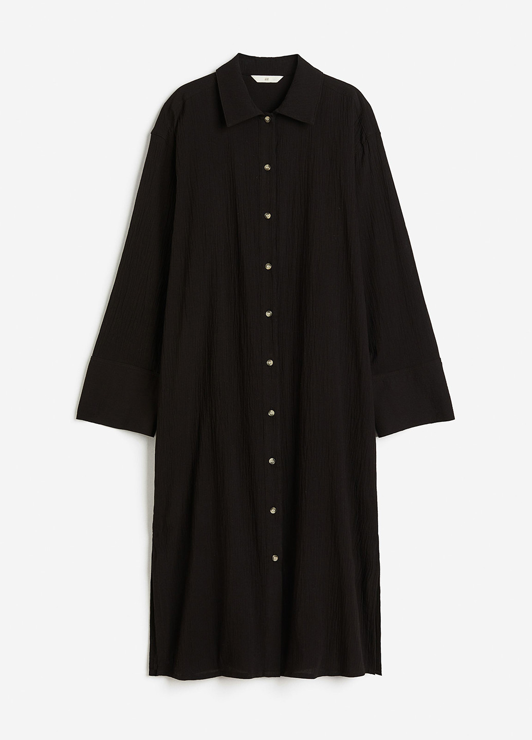 Черное кэжуал платье рубашка H&M однотонное