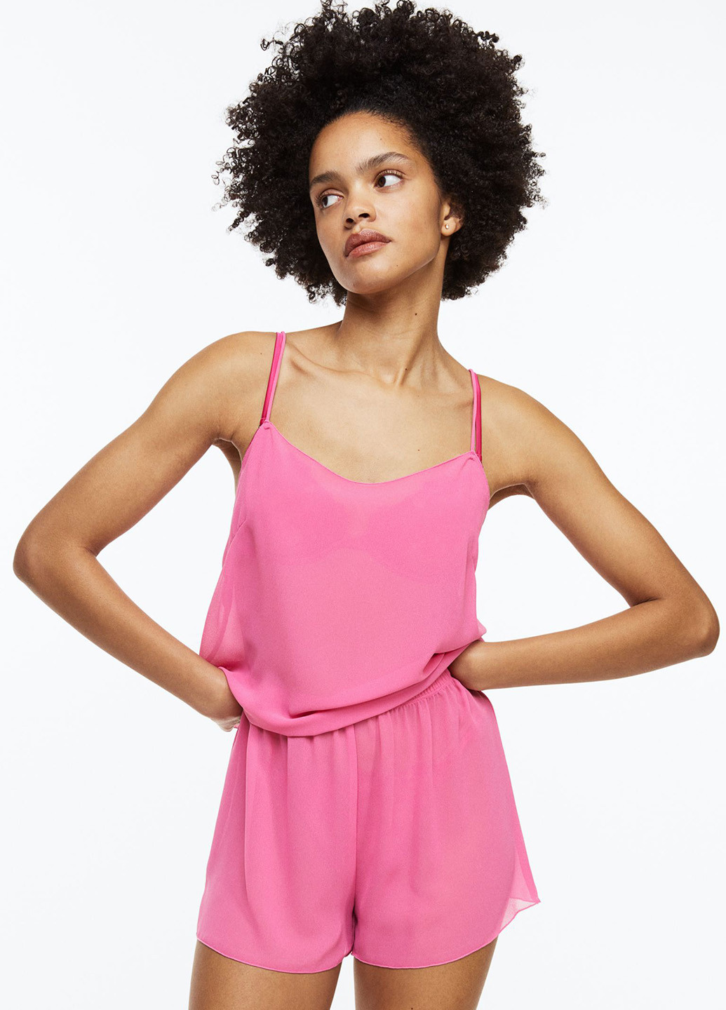 Рожева всесезон піжама (топ, шорти) топ + шорти H&M