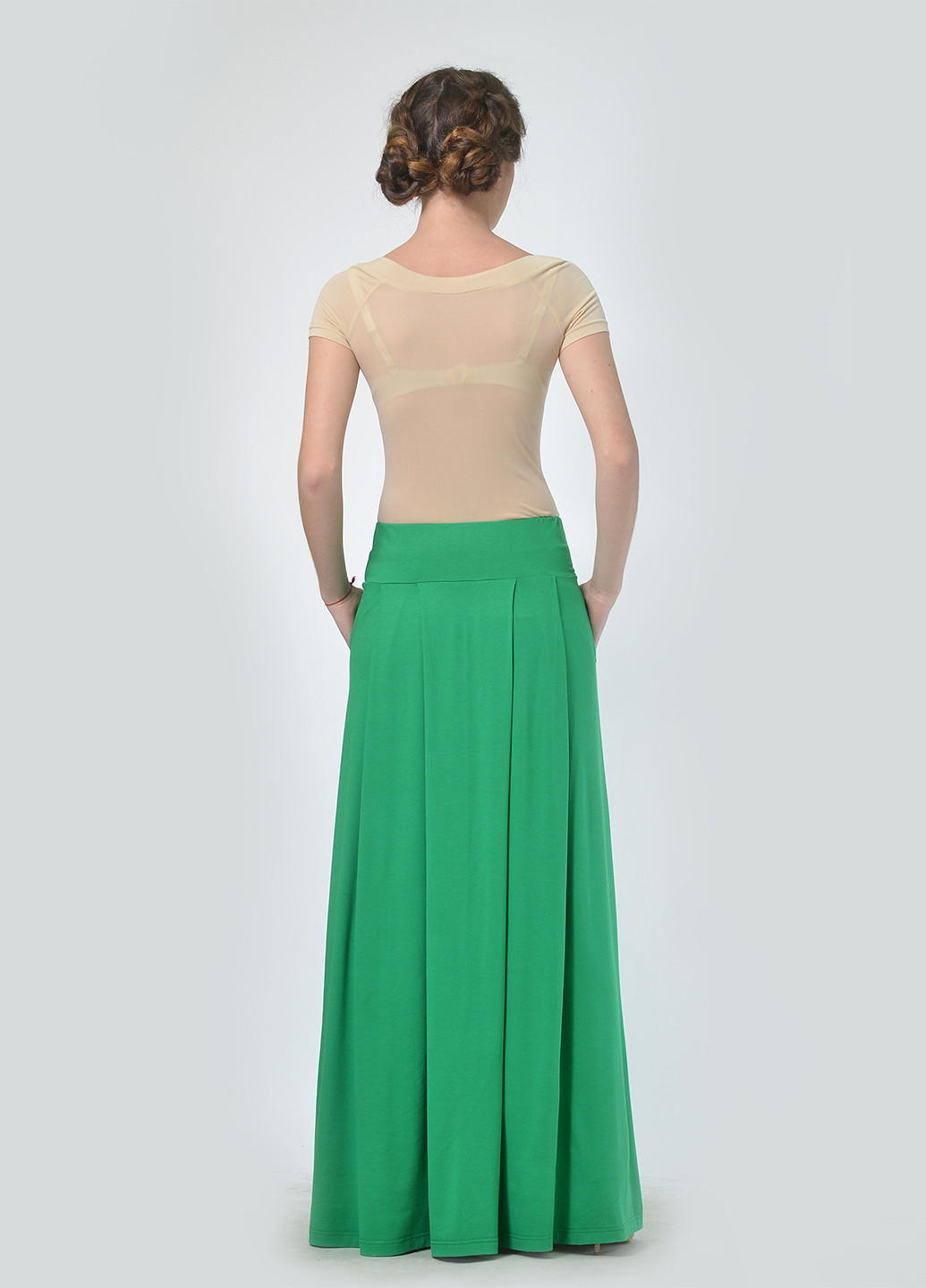 Зеленая кэжуал однотонная юбка Lila Kass клешированная