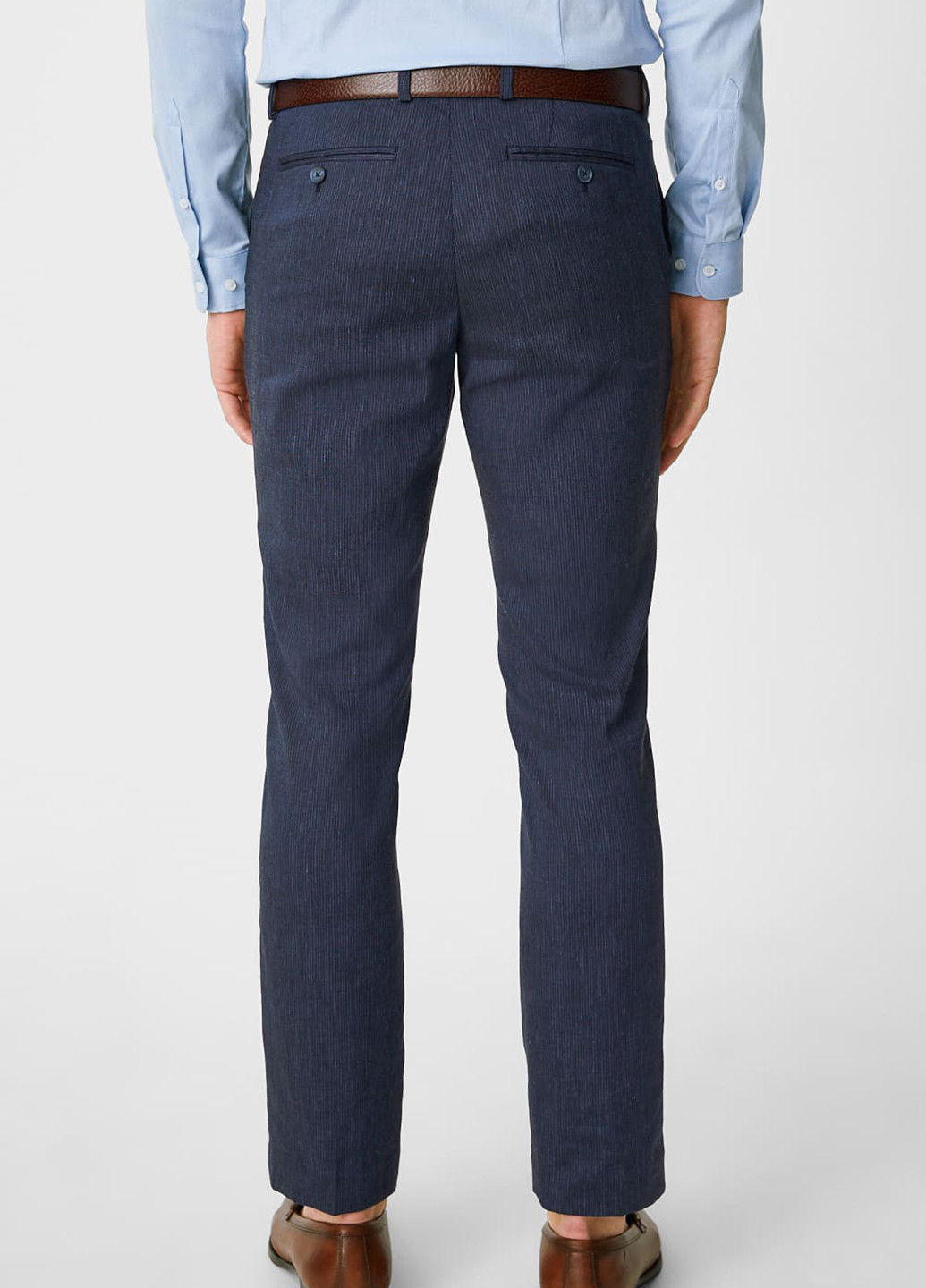 Темно-синие классические демисезонные классические, укороченные брюки C&A