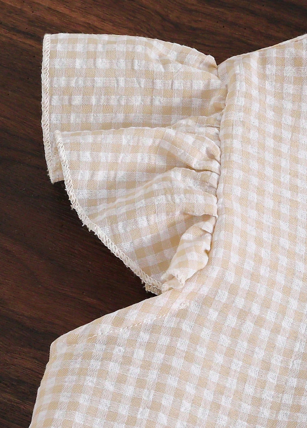 Кремовый летний костюм (блуза, брюки) SHEIN