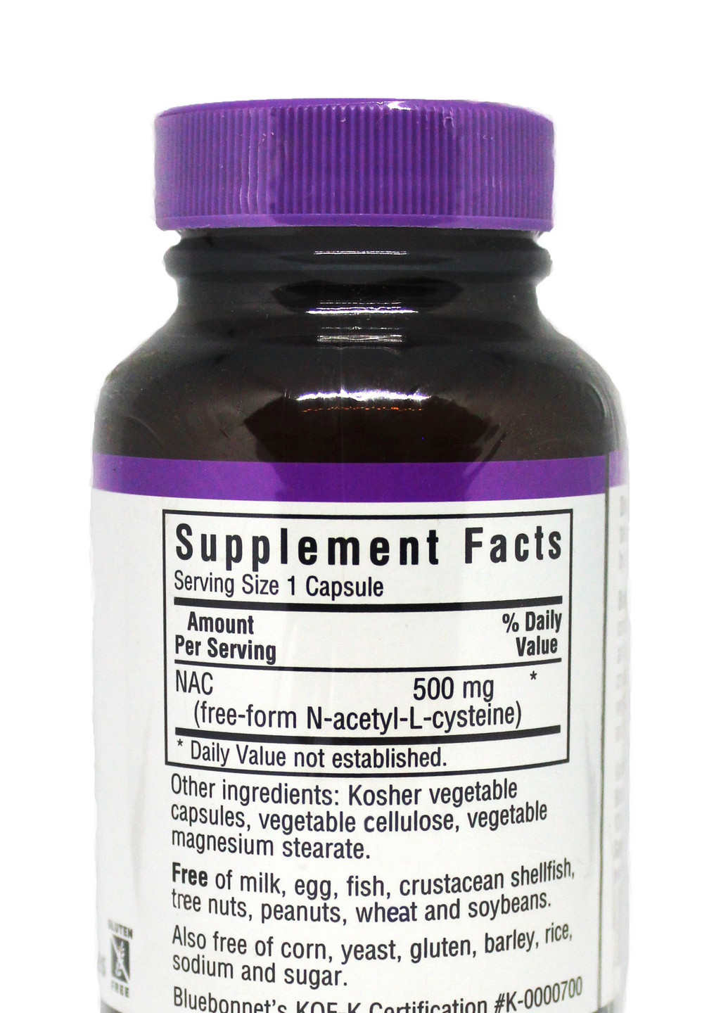 NAC (N-Ацетил-L-Цистеин) 500мг,, 30 гелевых капсул Bluebonnet Nutrition (225714493)