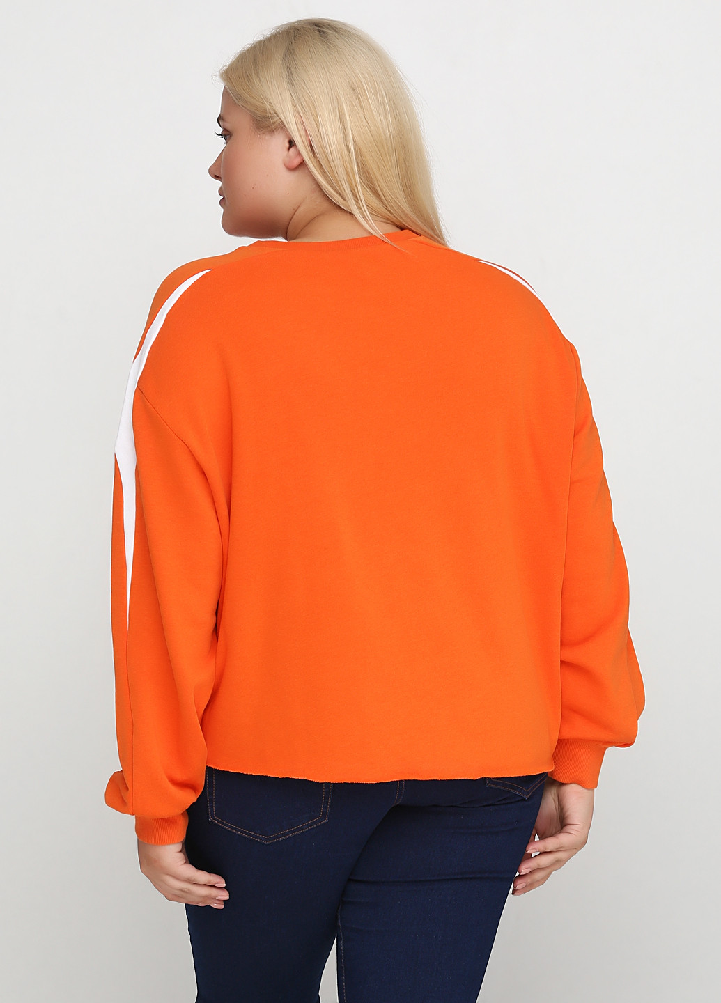Свитшот H&M - Прямой крой надпись оранжевый кэжуал - (132923899)