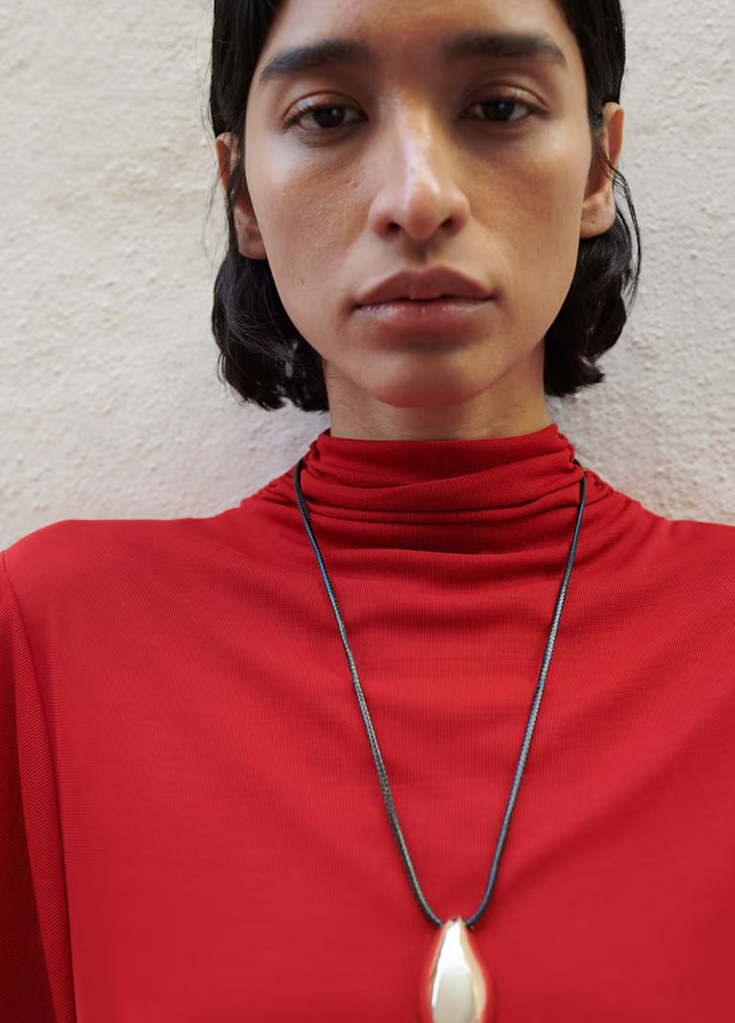 Красное кэжуал платье силуэтная H&M однотонное