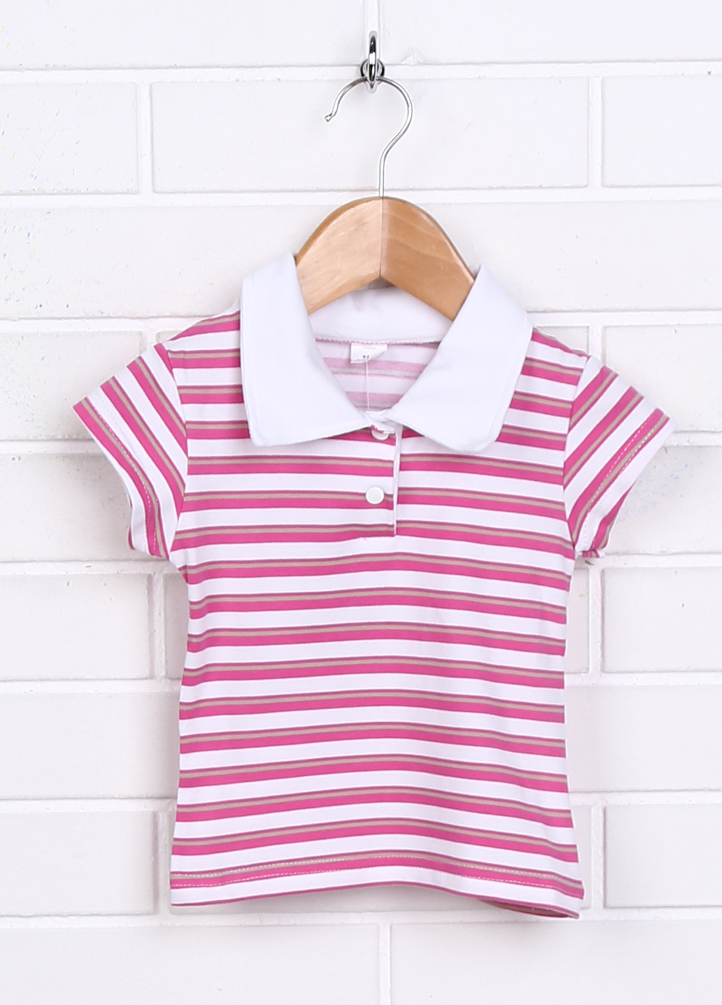 Цветная детская футболка-поло для девочки Клим в полоску