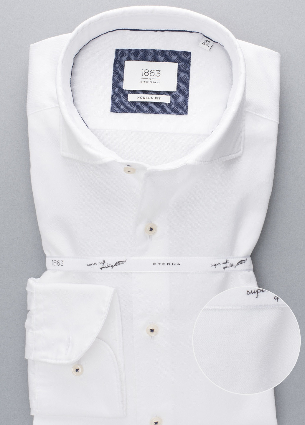 Белая рубашка однотонная Eterna