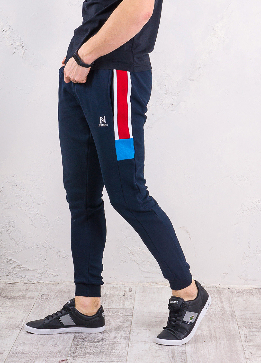Синие спортивные демисезонные джоггеры брюки New Brand