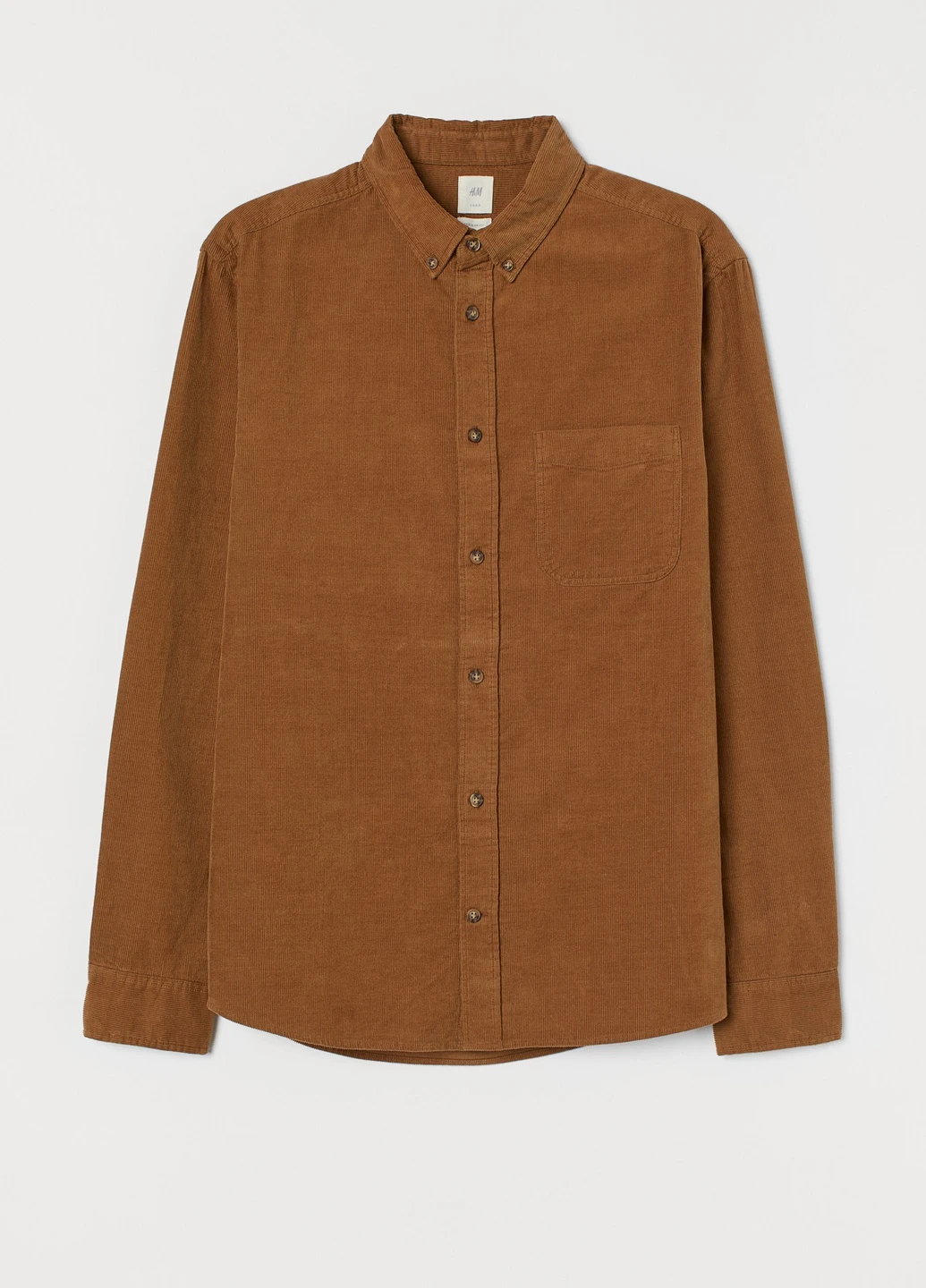 Коричневая рубашка однотонная H&M