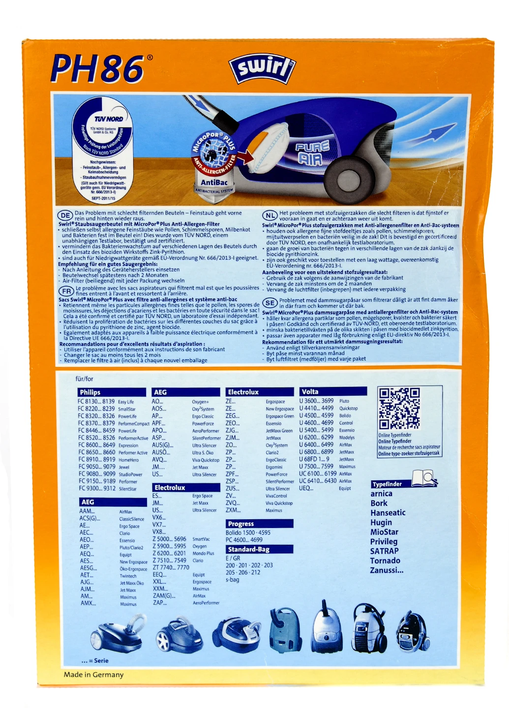 Паперові фільтр-мішки для пилососа (5 шт.) Swirl (234534366)