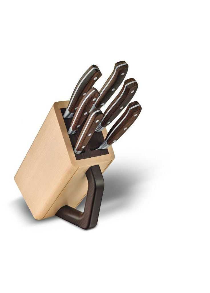 Набор ножей Grand Maitre Wood Cutlery Block (7.7240.6) Victorinox коричневые,