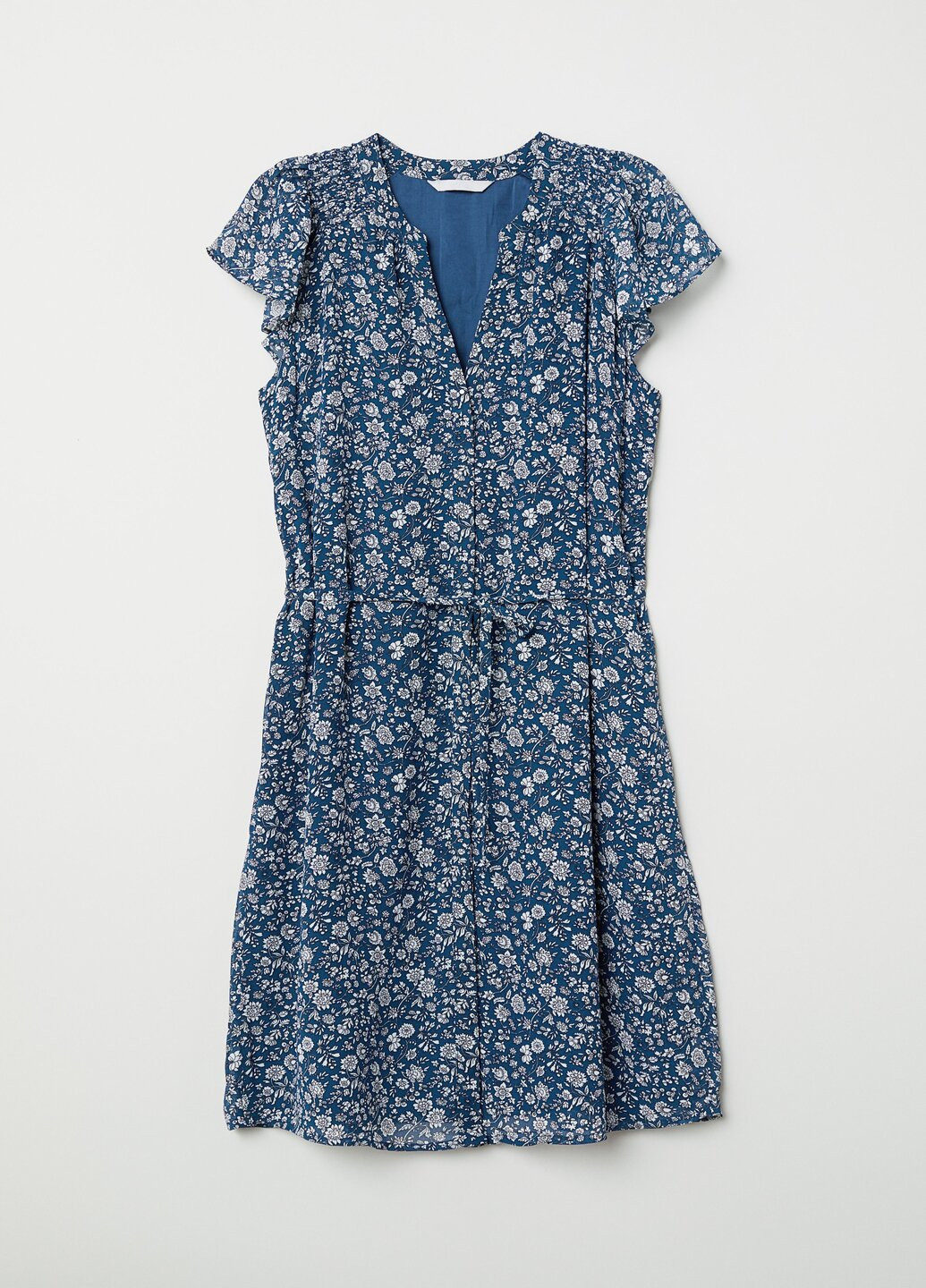 Морской волны кэжуал платье H&M с цветочным принтом