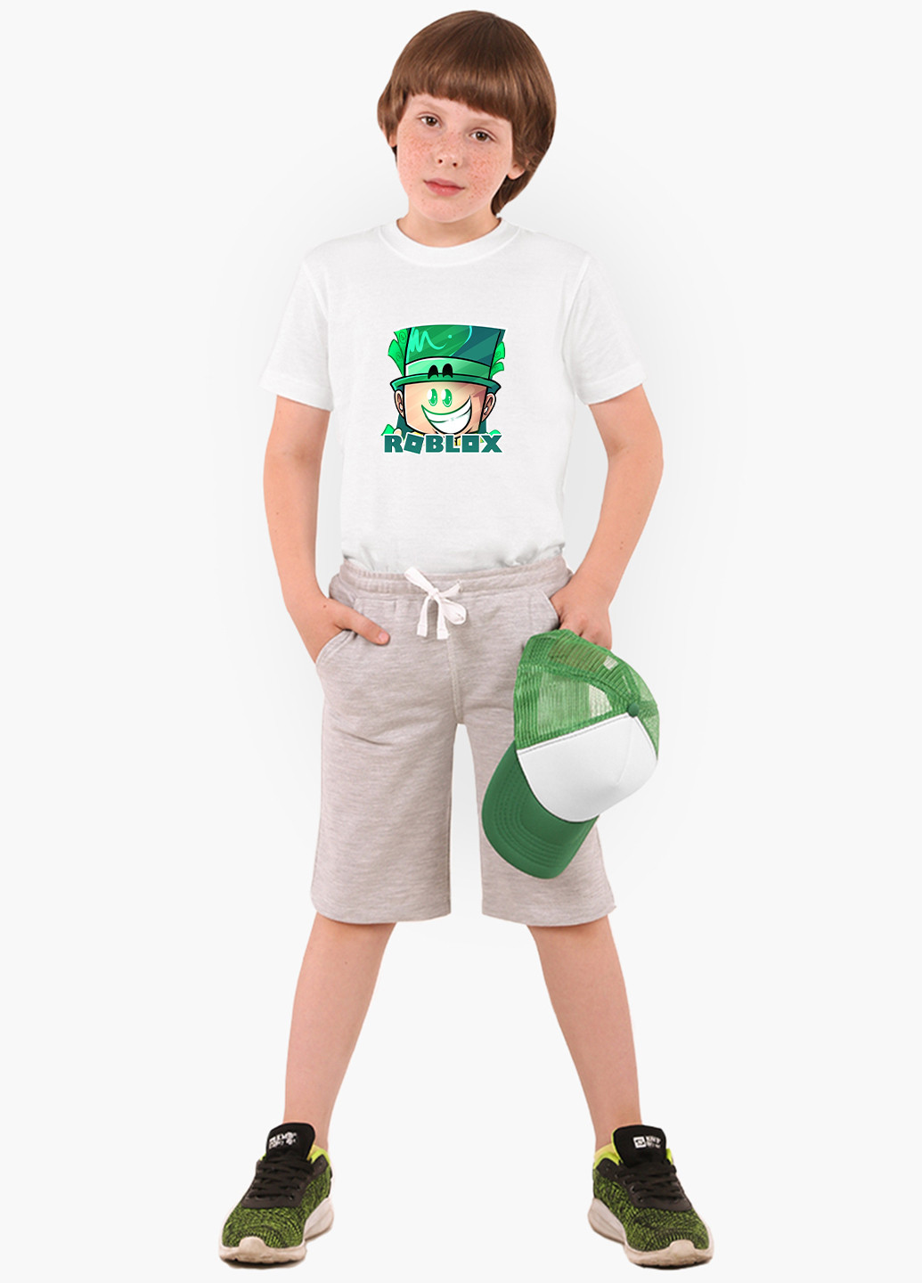 Белая демисезонная футболка детская роблокс (roblox)(9224-1226) MobiPrint