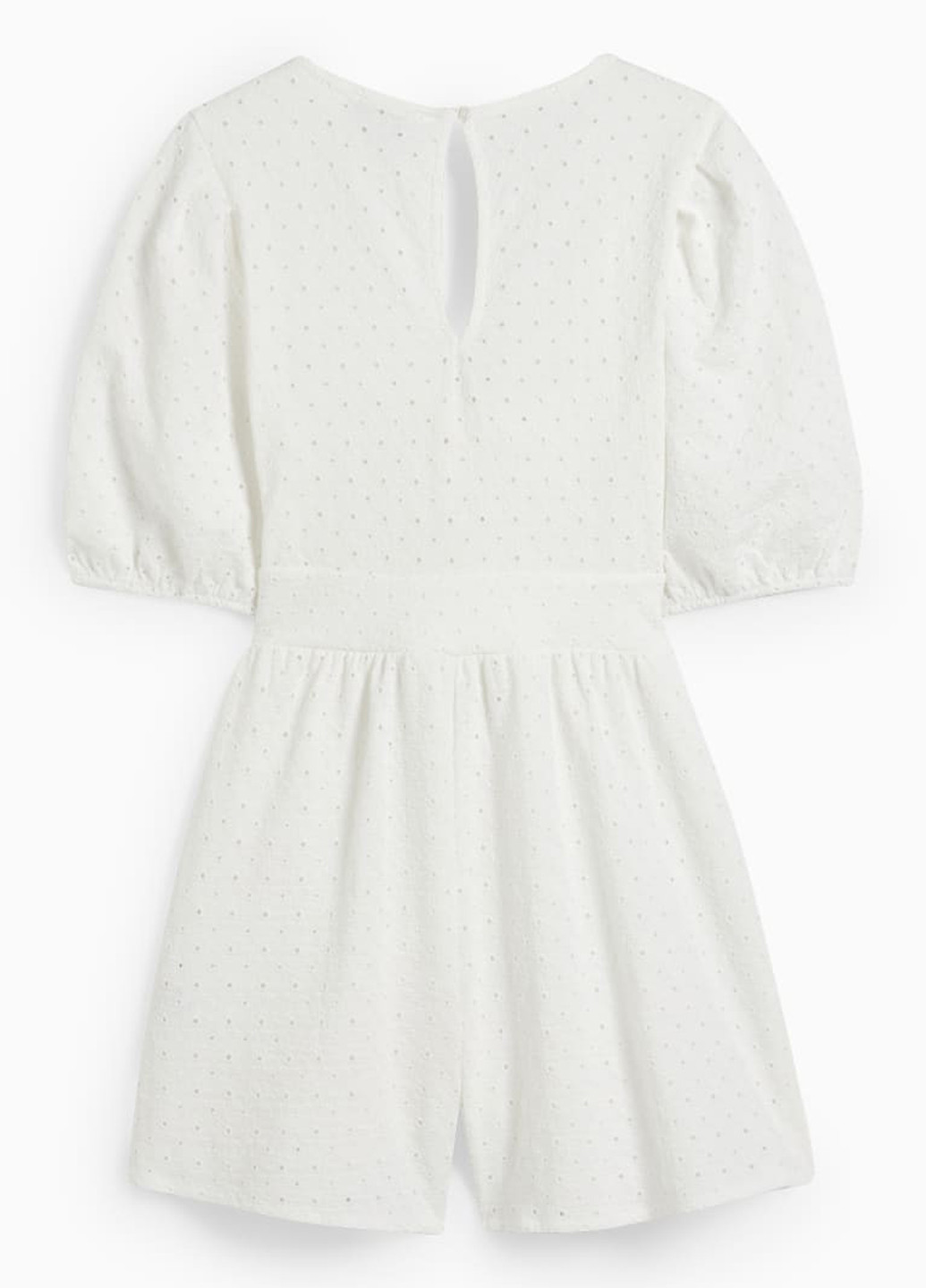 Комбінезон Clockhouse комбінезон-шорти однотонний білий кежуал бавовна