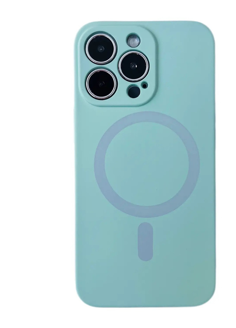 Силиконовый Чехол Silicone Case Закрытая камера с MagSafe для iPhone 12 Pro Max Бирюзовый No Brand (255457059)