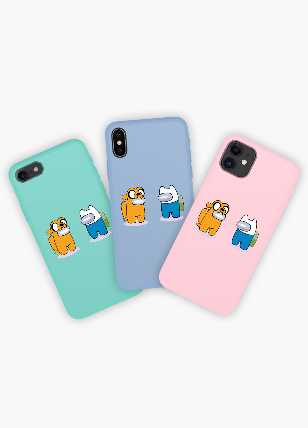 Чехол силиконовый Apple Iphone Xs Max Амонг Ас Время приключений Фин и Джейк (Among Us Adventure Time Finn & Jake) (8226-2414) MobiPrint (219565491)