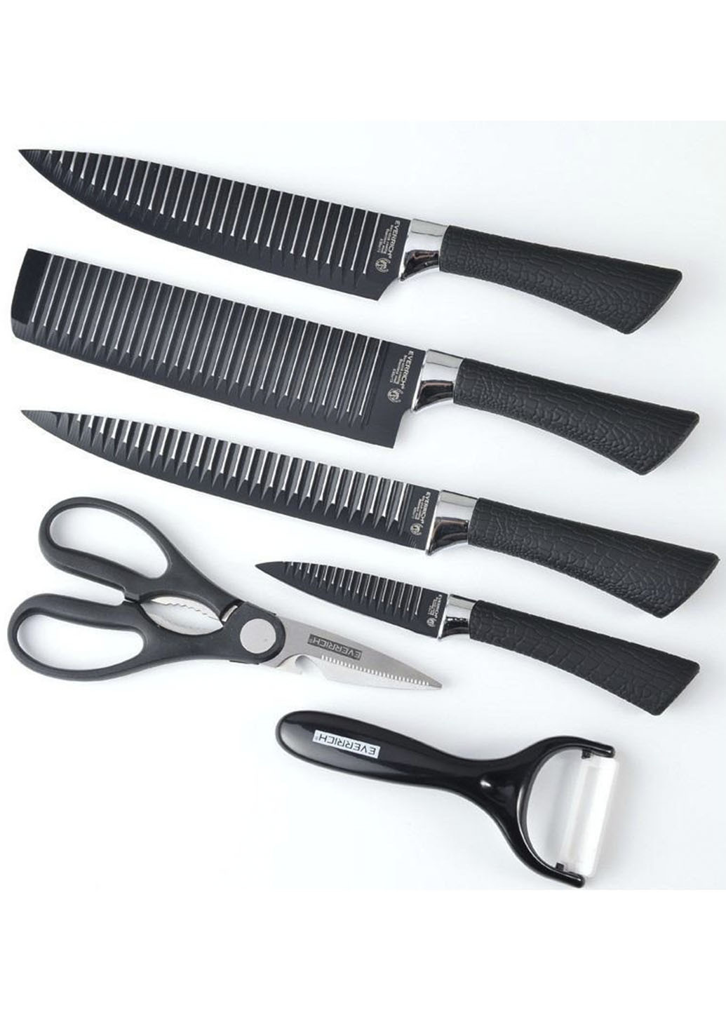 Набор ножей и ножницы Everrich H-004 из нержавеющей стали Good Idea чёрные, металл