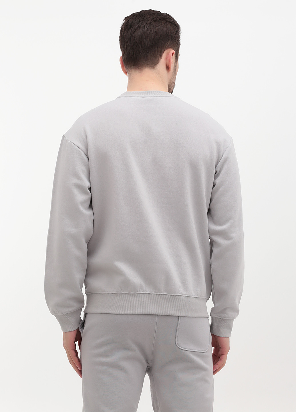 Сіро-голубий світшот H&M однотонний без декору (317203463)