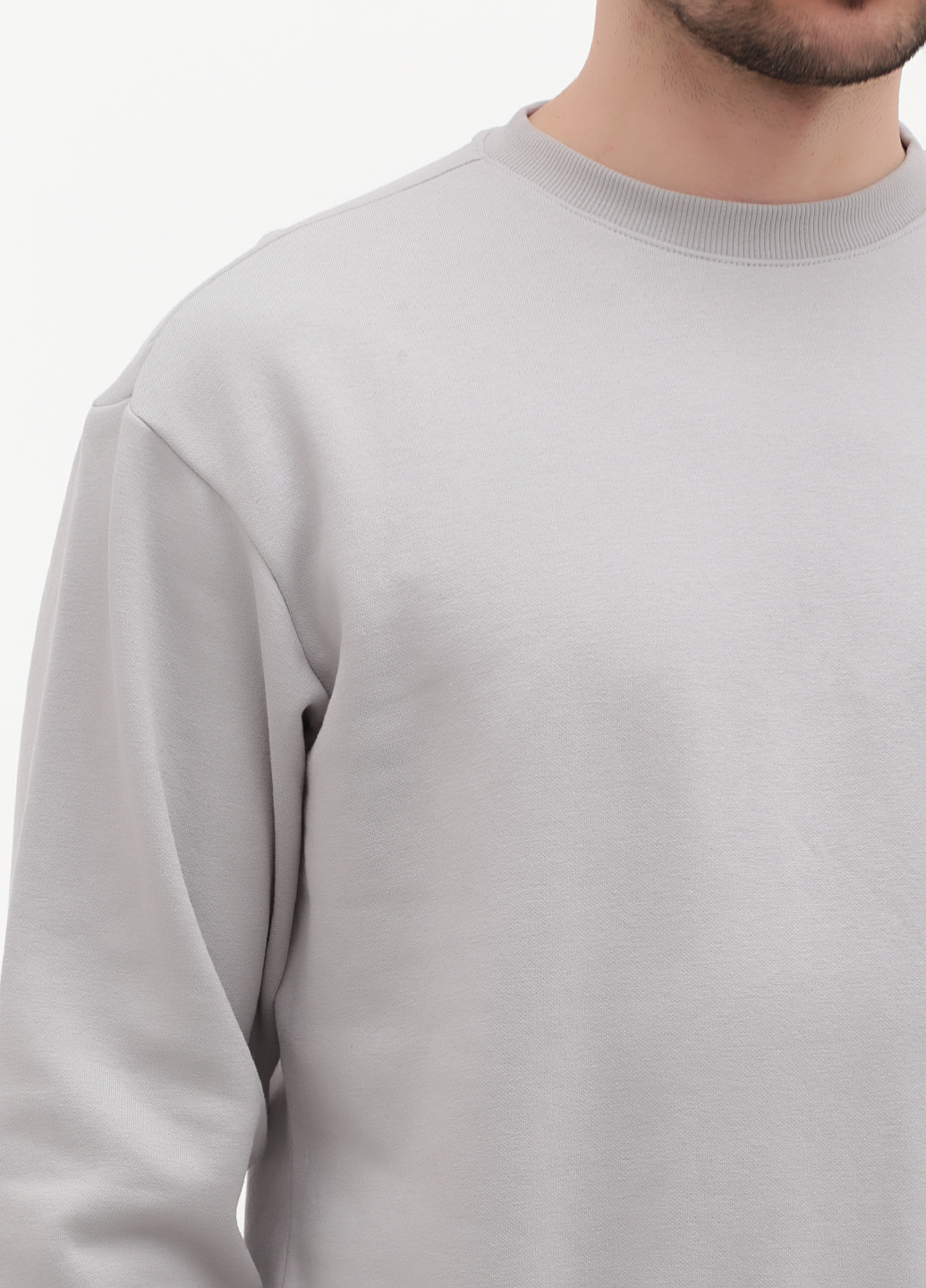 Сіро-голубий світшот H&M однотонний без декору (317203463)